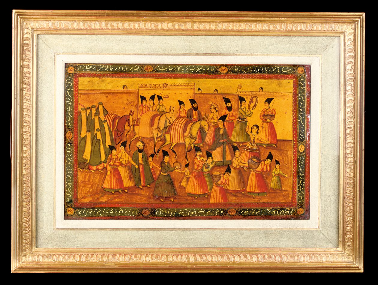 Az egyik festett panelpár, Qajar Iran, 1850-75 alkotó: Iranian School