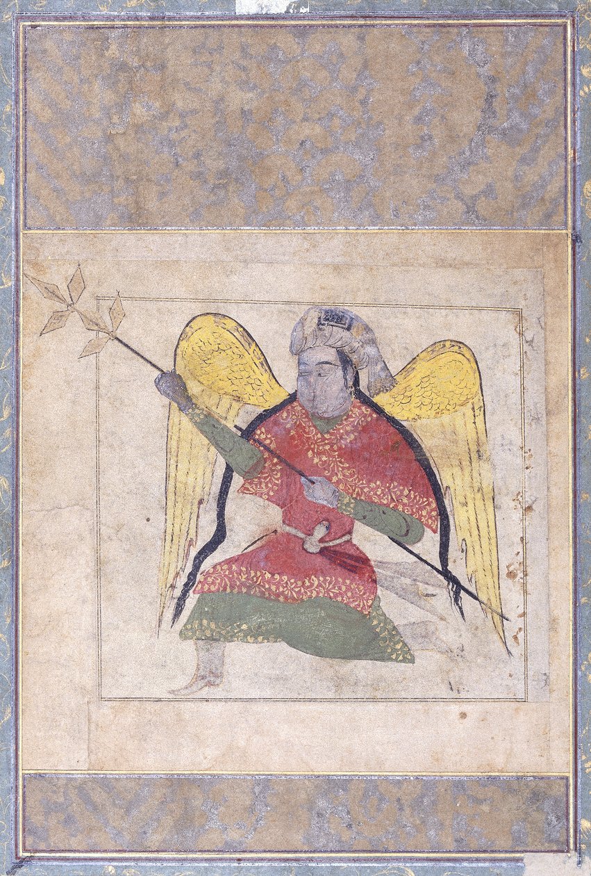 Turbánt viselő, botot viselő angyal, 1370-80 körül alkotó: Iraqi School