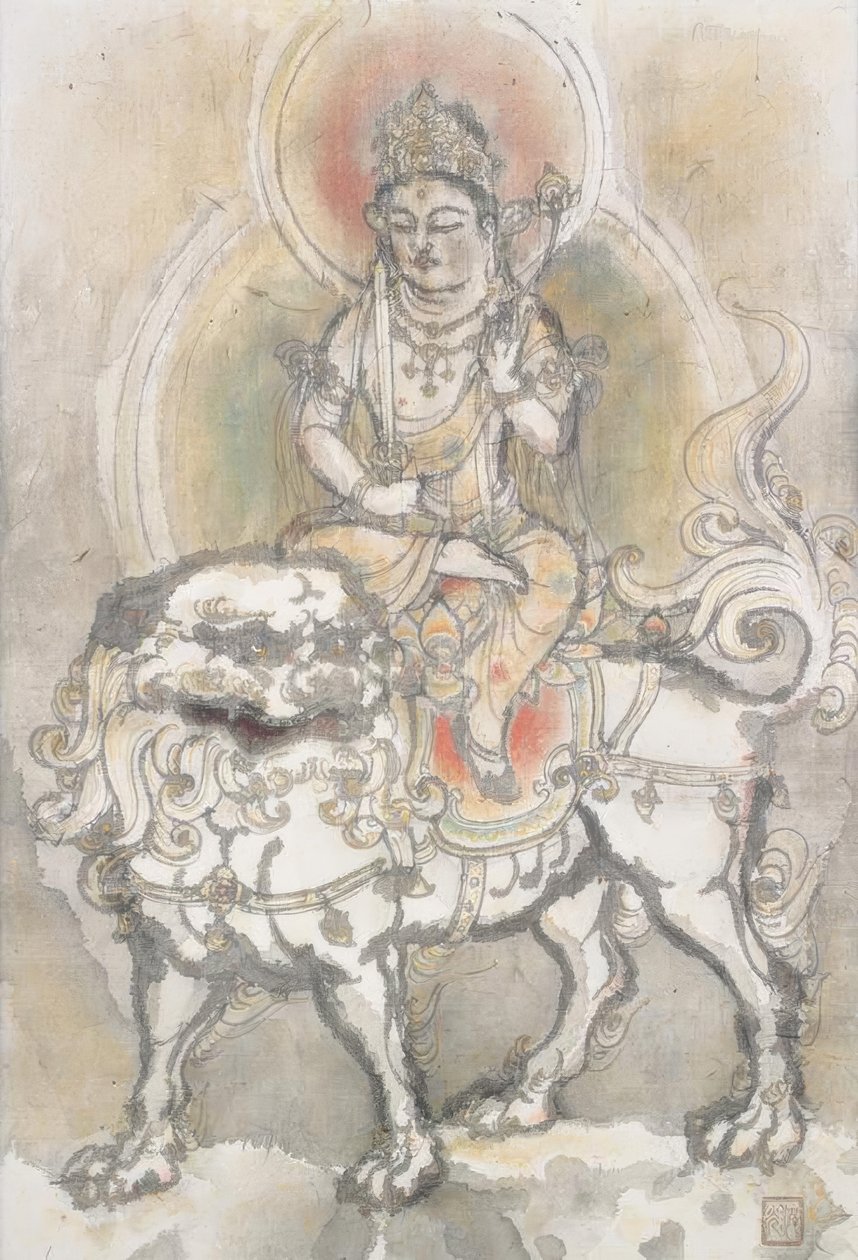 Irie Hako, Manjushri oroszlánon ül alkotó: Irie Hako