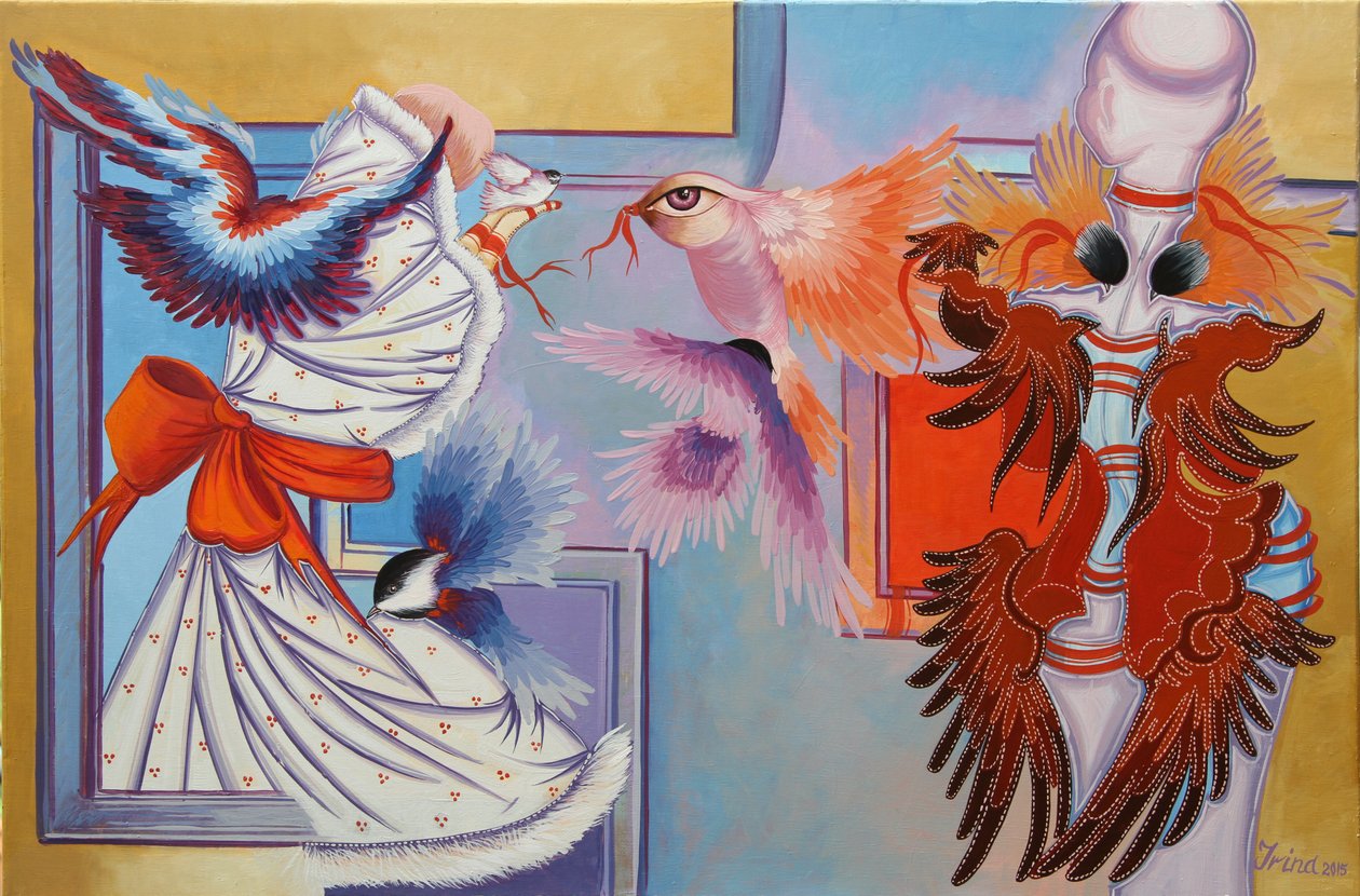 Piros szalag és csirkék, 2015 alkotó: Irina Corduban