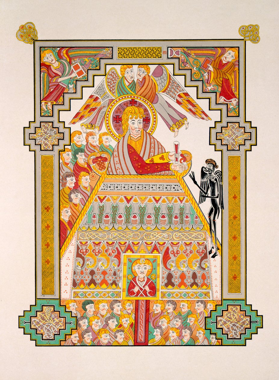 Krisztus megkísértése, a Book of Kells fakszimile példányából, amelyet a Day und Son adott ki alkotó: Irish Photographer