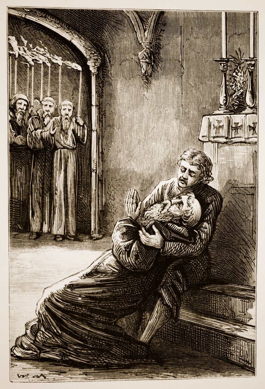 Szent Kolumba halála, a Trias Thaumaturga, avagy Írország három csodatevő szentje című filmből, Mary Cusack (1829-99) az 1890-es évek körül megjelent alkotó: Irish School