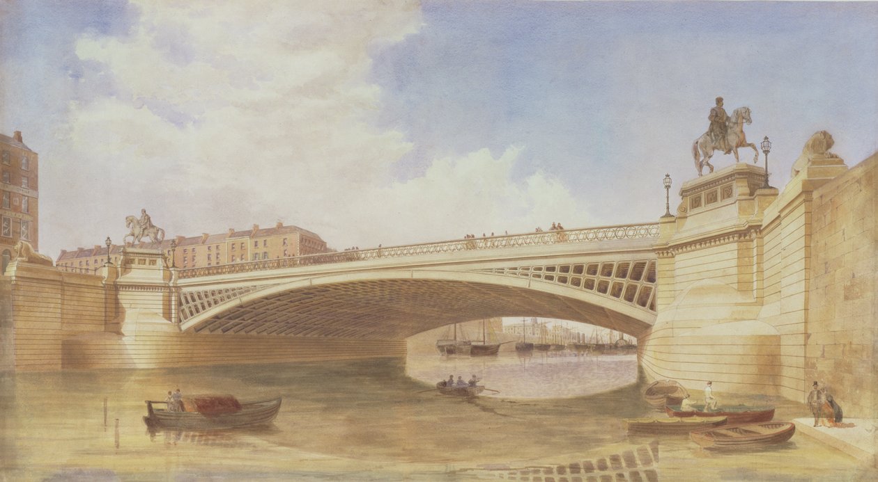 A Carlisle Bridge (ma OConnell Bridge, Dublin) tervezése, Turner és Page urak irodájának tulajdonítható (wc) alkotó: Irish School
