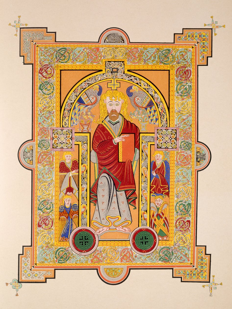 Szent Máté, a Book of Kells, kocsma fakszimile másolatából. írta: Day & Son alkotó: Irish School