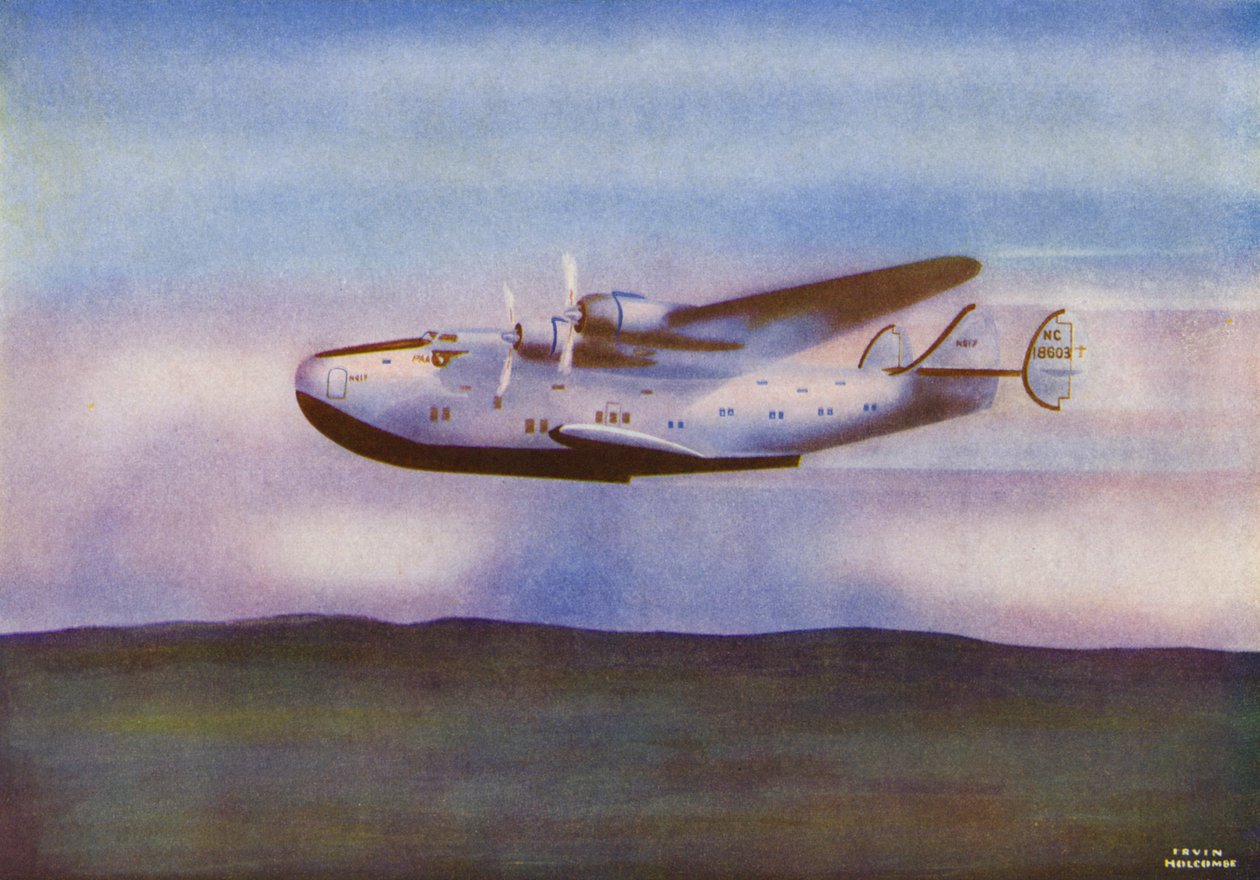Boeing 314, Yankee Clipper (színes litográfia) alkotó: Irvin L. Holcombe