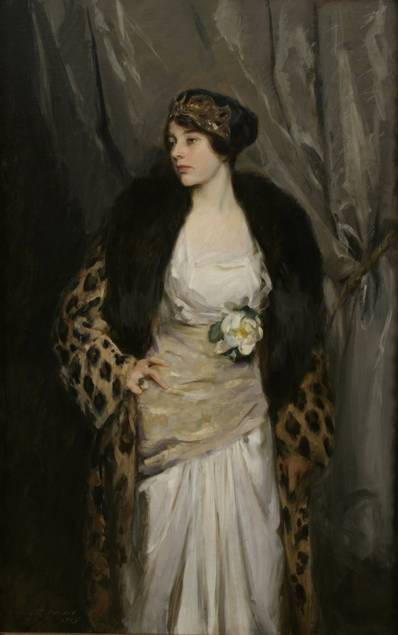 Gladys Wiles leopárdkabátban (The Leopard Coat) alkotó: Irving Ramsay Wiles