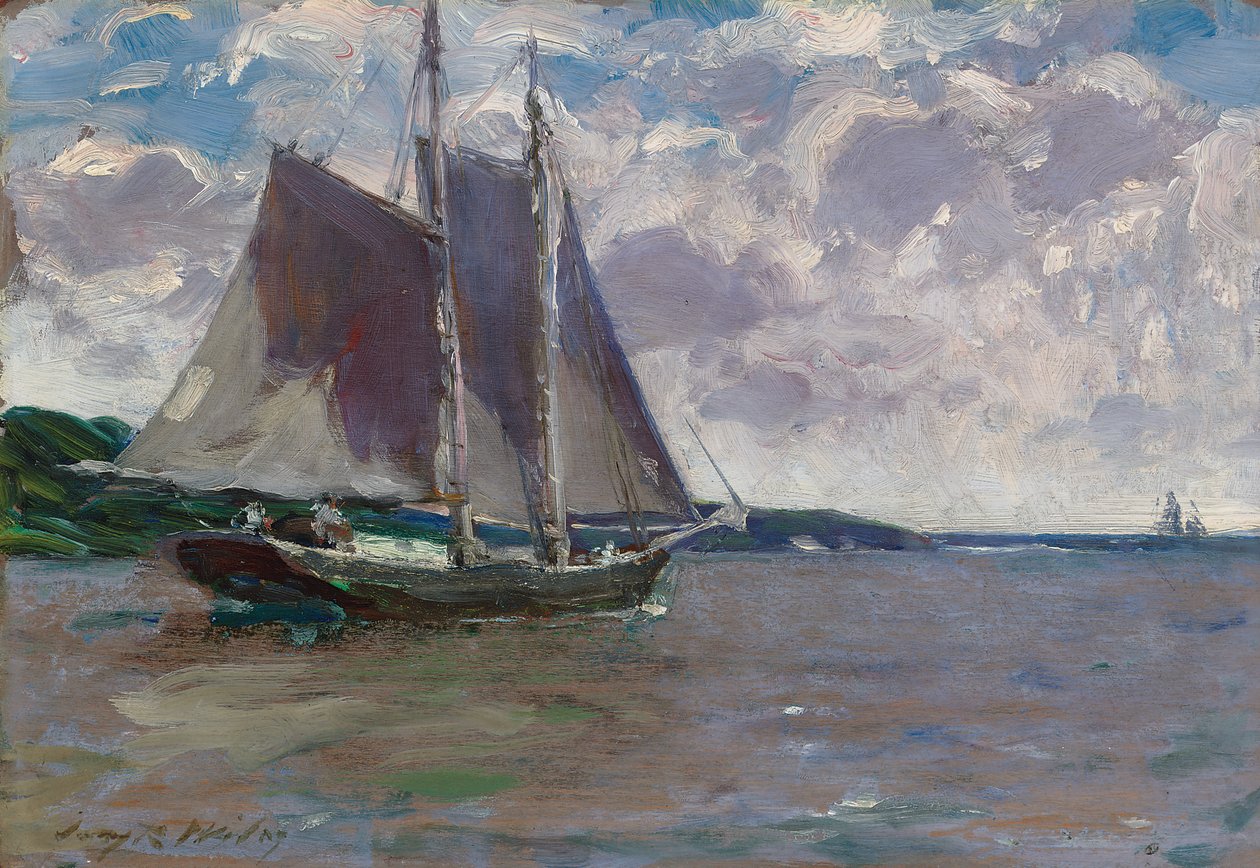 Kifelé kötött (olaj a panelen) alkotó: Irving Ramsay Wiles