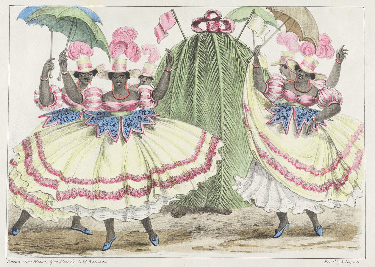 Red-Set Girls és Jack-in-the-Green, 2. tábla a „Sketches of Character...”-ből, 1838 alkotó: Isaac Mendes Belisario