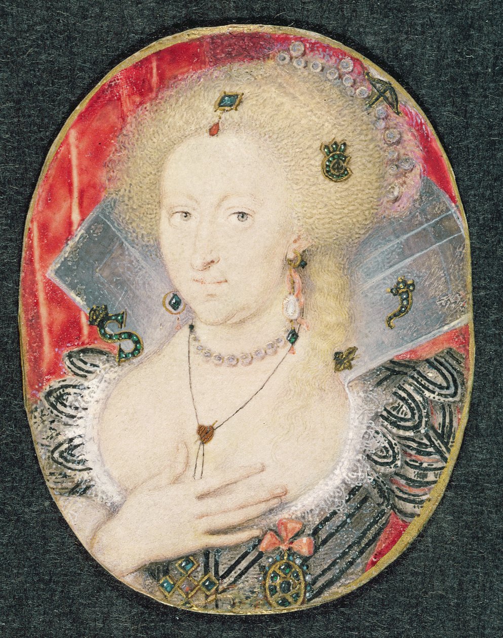 Anna dán királynő, miniatűr alkotó: Isaac Oliver