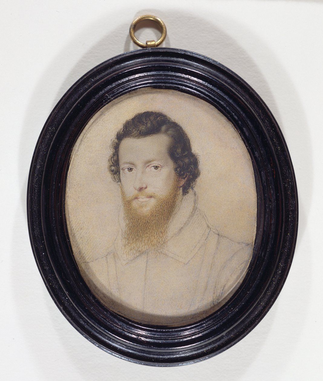 Robert Devereux, Essex 2. grófja, K.G. (1566-1601) (guache és tinta pergamen a kártyán lerakva) alkotó: Isaac Oliver
