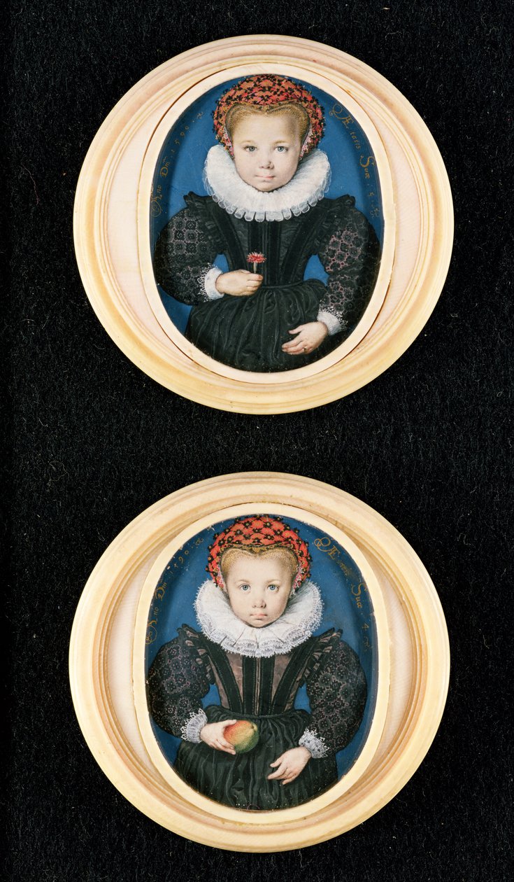 Két kislány, 1590 alkotó: Isaac Oliver