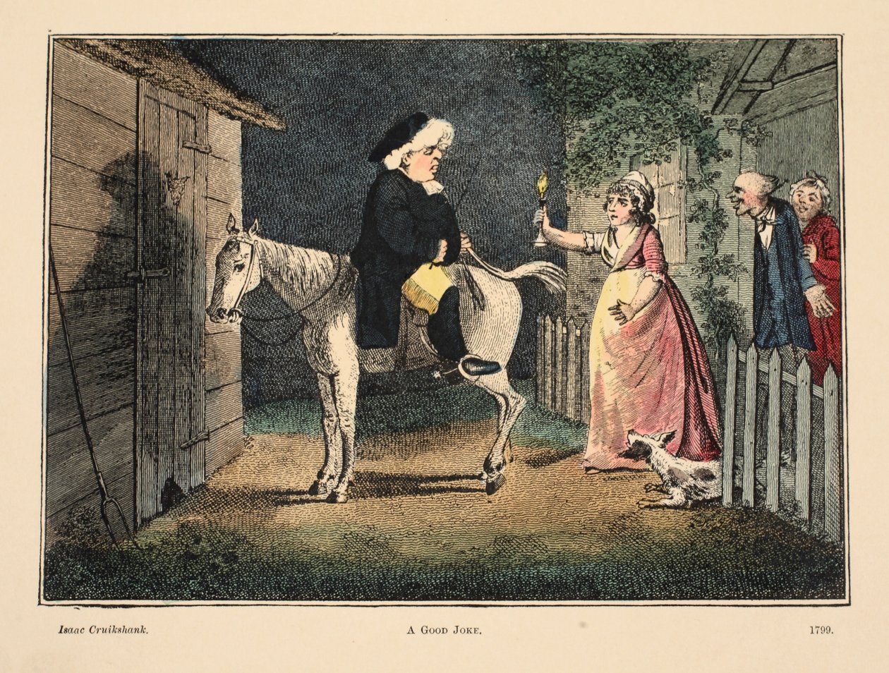 Egy jó vicc, 1890 (kézzel színezett metszet) alkotó: Isaac Robert Cruikshank