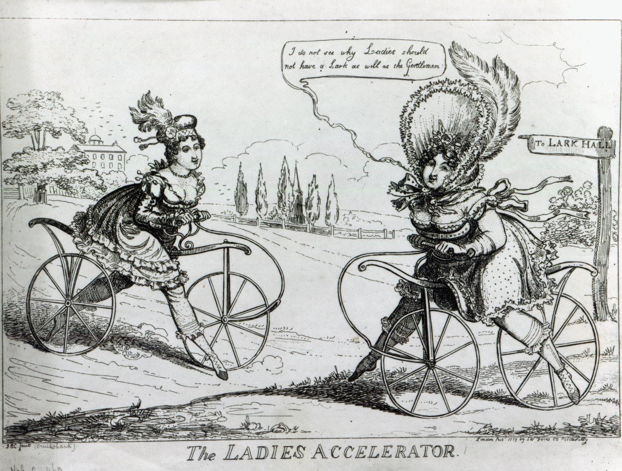 The Ladies Accelerator, 1819 alkotó: Isaac Robert Cruikshank