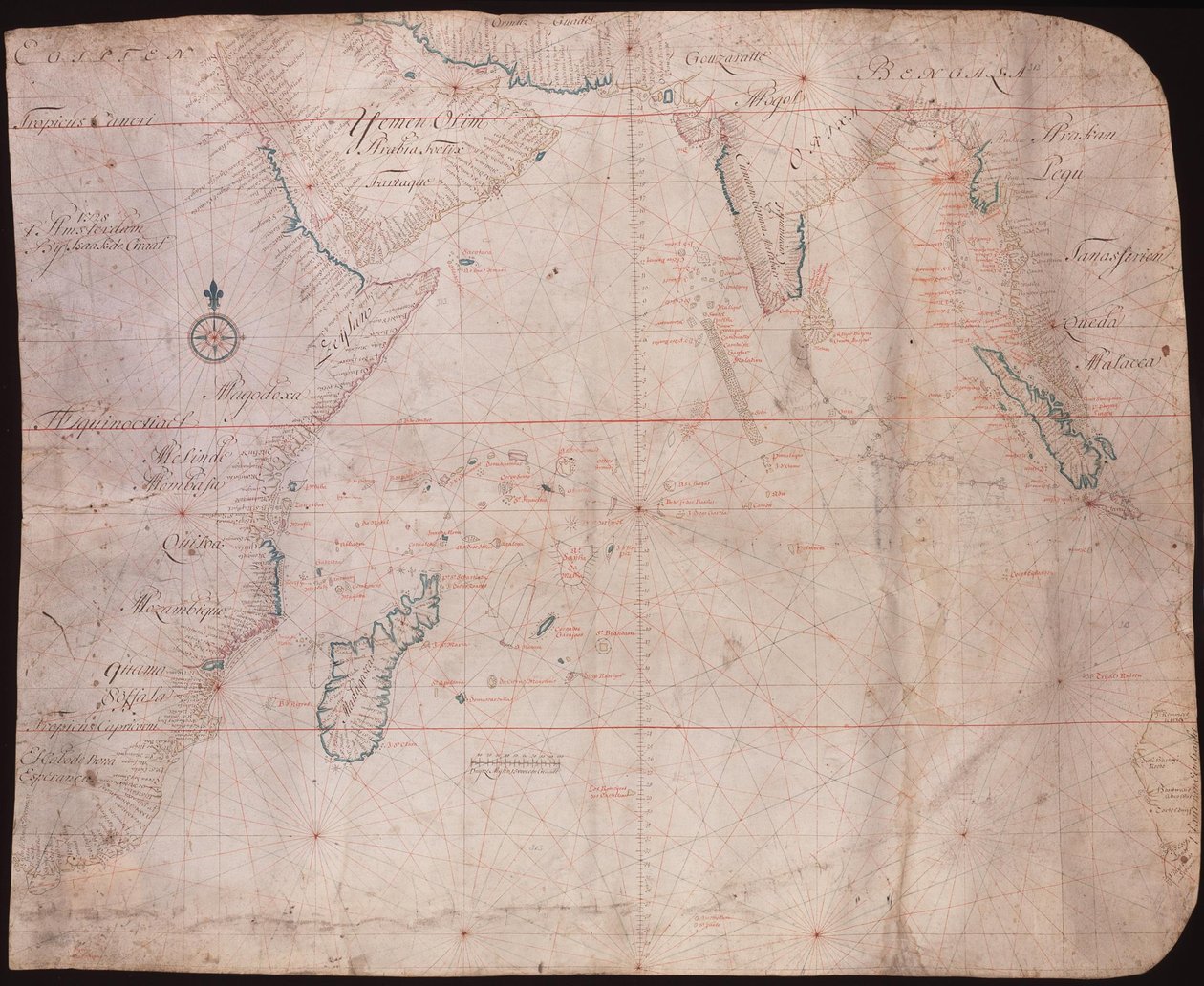Kelet -Afrika és Ázsia térképe alkotó: Isaac de Graaff