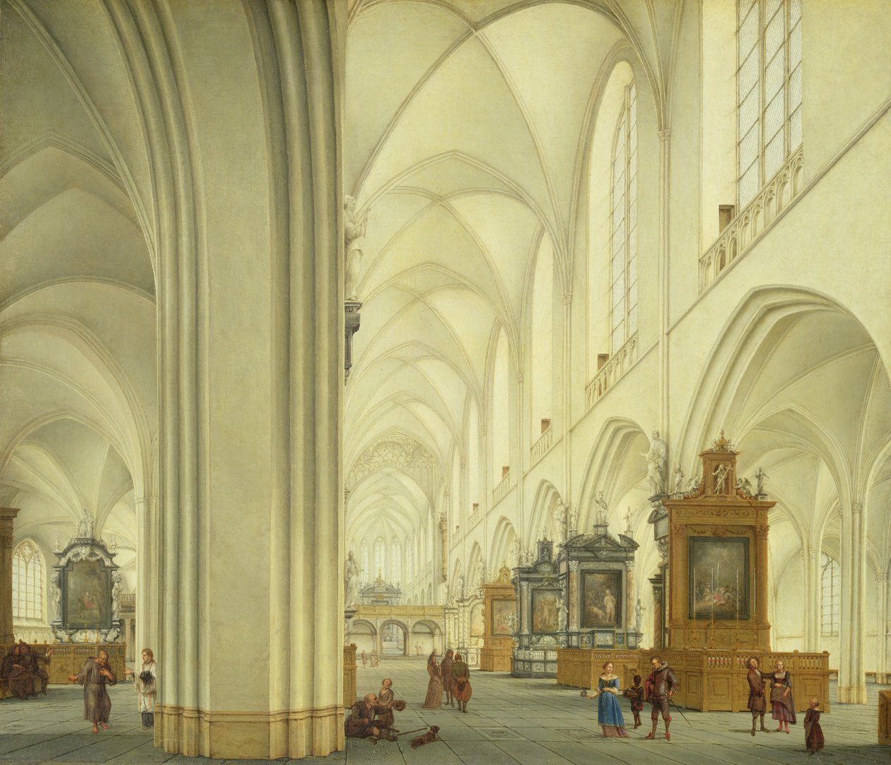 Az antwerpeni katedrális belseje, 1668 körül alkotó: Isaac van Nickele