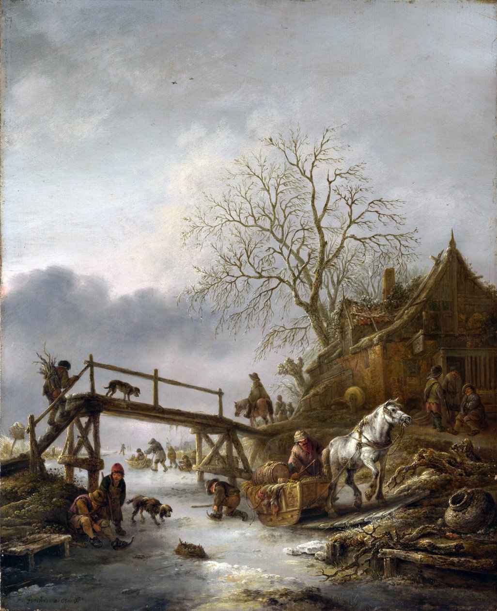 Téli jelenet alkotó: Isaac van Ostade