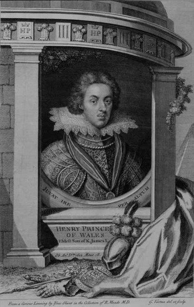 Henrik (1594-1612) Wales hercege, vésette George Vertue (1684-1756) (metszet) alkotó: Isaac (after) Oliver