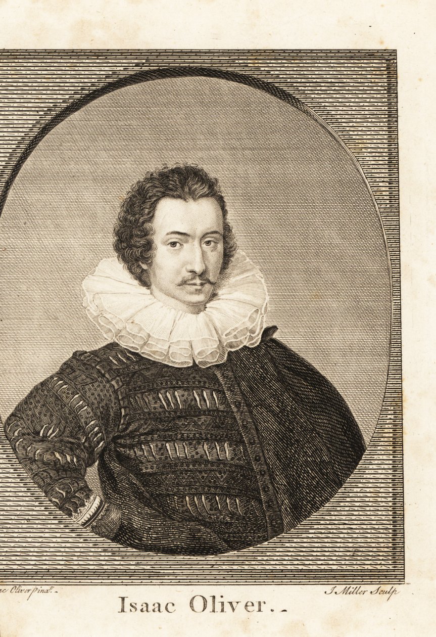 Isaac Oliver vagy Isaac Olivier francia származású angol portré miniatűr festő portréja, 1565-1617 körül alkotó: Isaac (after) Oliver