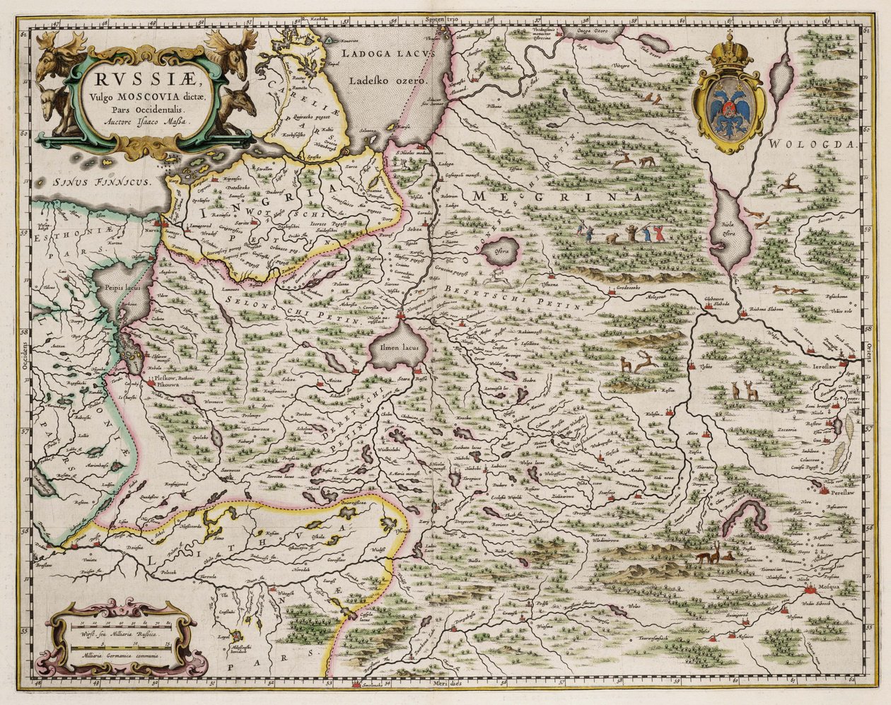 Nyugat-Oroszország térképe innen: északi és keleti része, 1664 alkotó: Isaac Abrahamsz. Massa