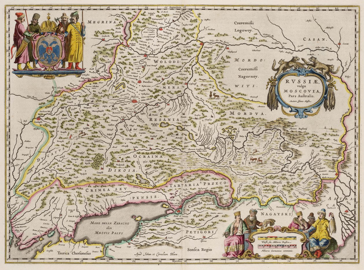 Dél-Oroszország térképe: északi és keleti része, 1664 alkotó: Isaac Abrahamsz. Massa