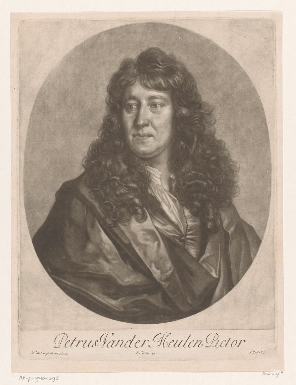 Pieter van der Meulen portréja Petrus Vander Meulen Pictor (cím az objektumon) alkotó: Isaac Beckett