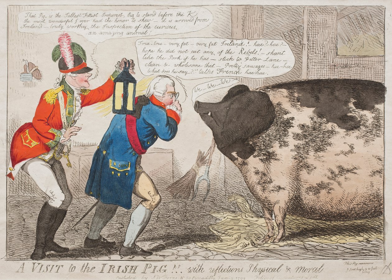Látogatás az ír malacnál!! Fizikai és erkölcsi elmélkedésekkel alkotó: Isaac Cruikshank