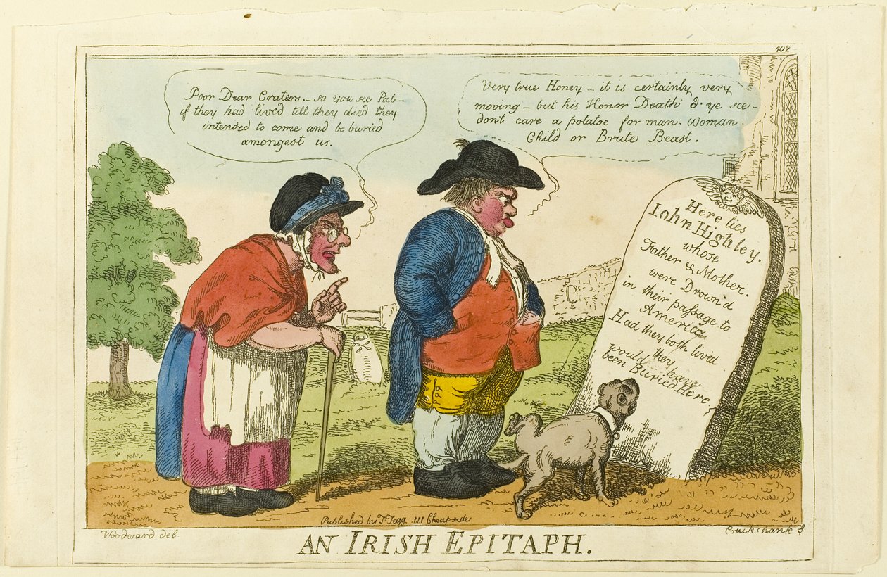 Egy ír sírfelirat alkotó: Isaac Cruikshank