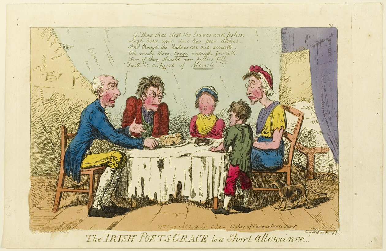 Irish Poets Grace to Short Allowance! alkotó: Isaac Cruikshank
