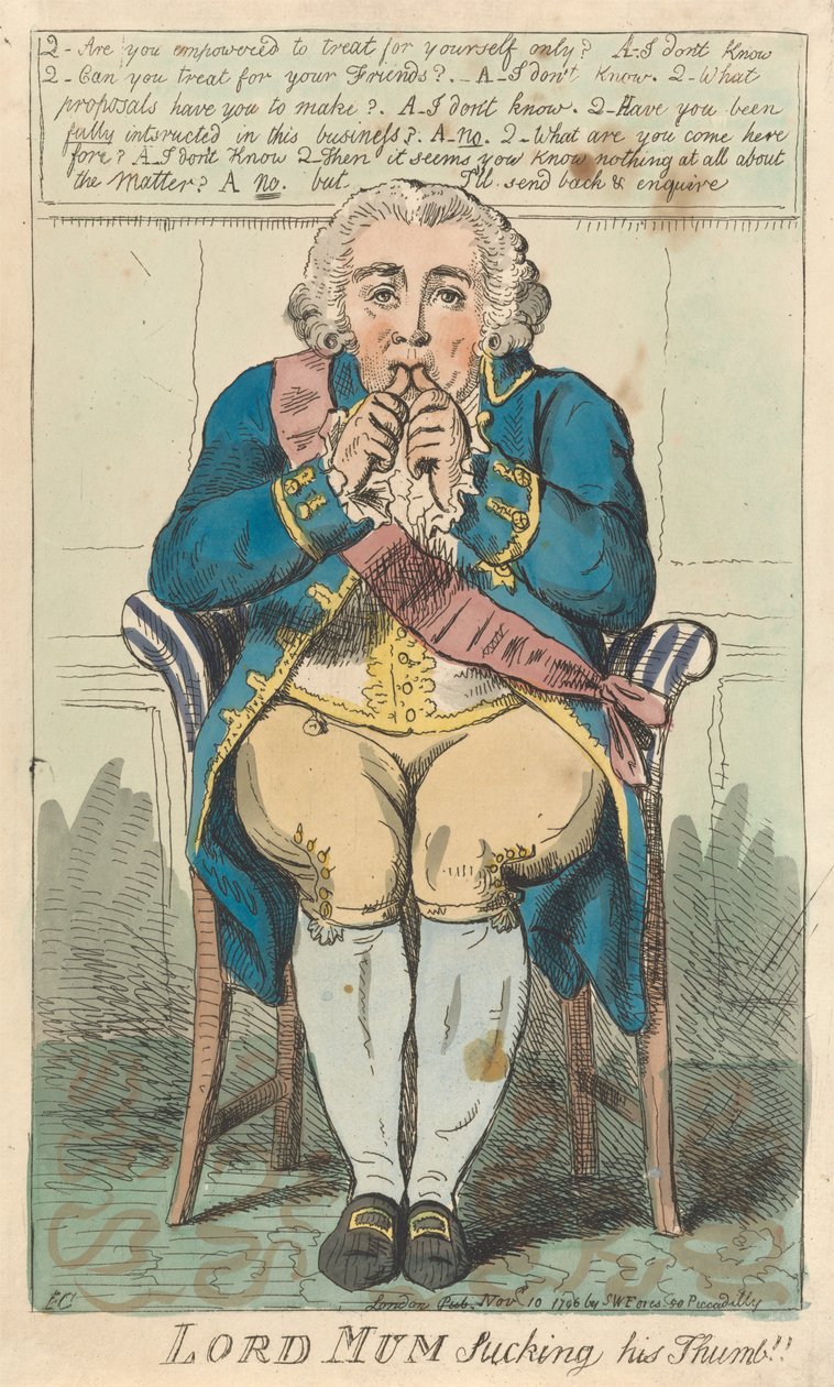 Lord Mum, der an seinem Daumen lutscht alkotó: Isaac Cruikshank