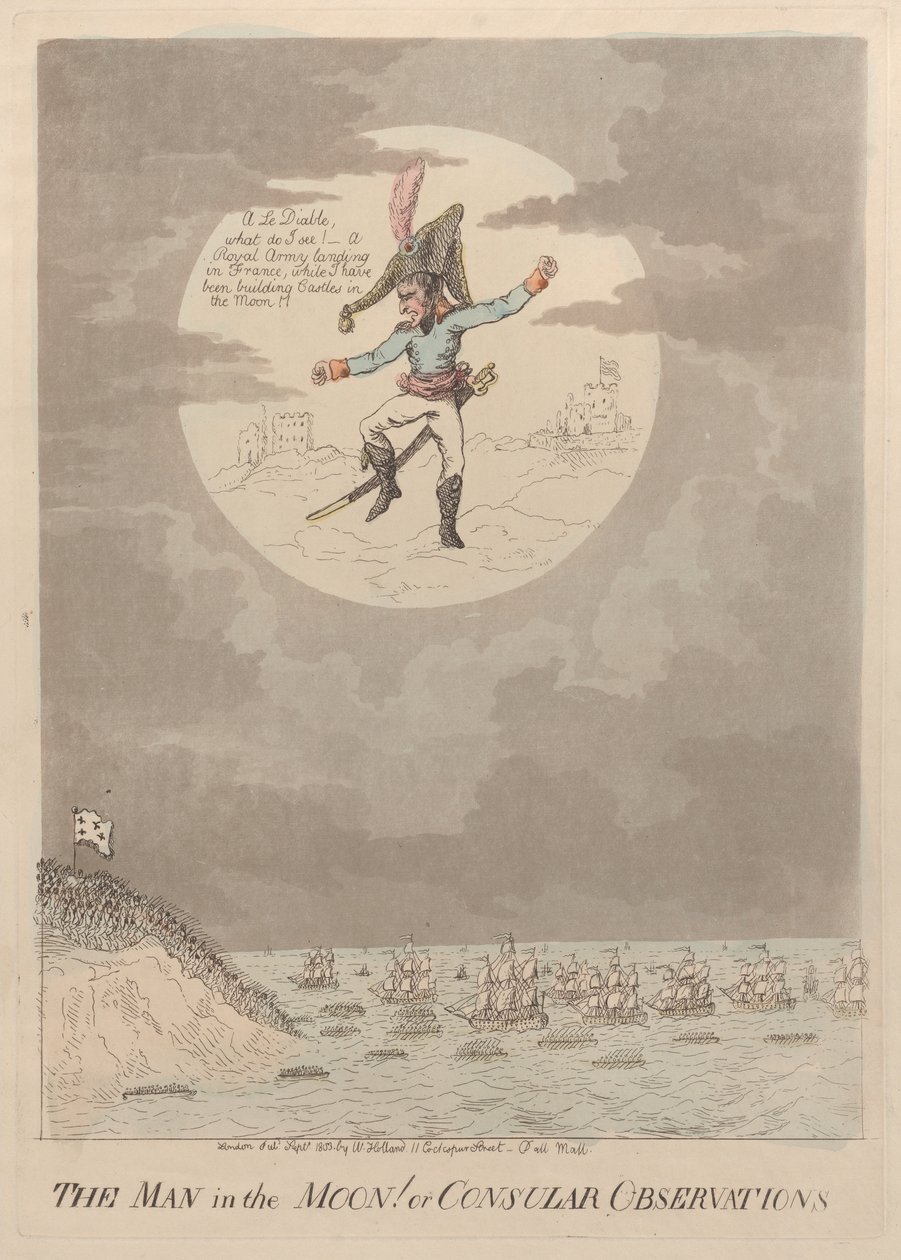 Az ember a Holdban! vagy Konzuli megfigyelések, 1803. szeptember, 1803. szeptember. alkotó: Isaac Cruikshank