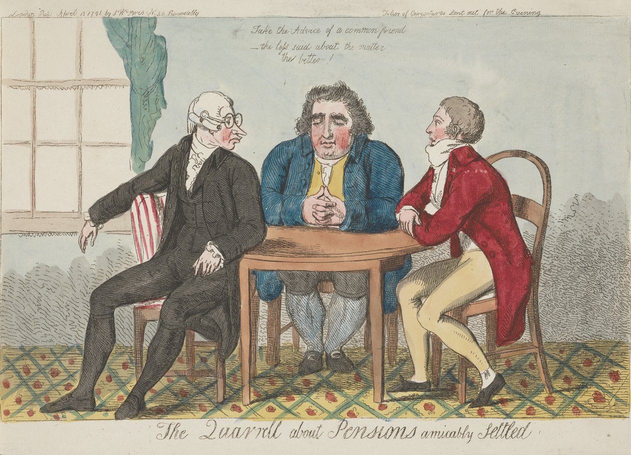 A nyugdíjak körüli vita békésen rendezve alkotó: Isaac Cruikshank