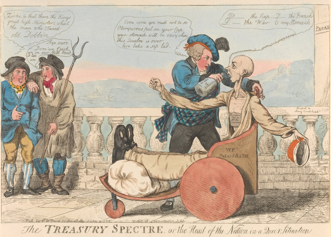 Das Schatzamt-Spektakel oder das Staatsoberhaupt in einer seltsamen Lage alkotó: Isaac Cruikshank