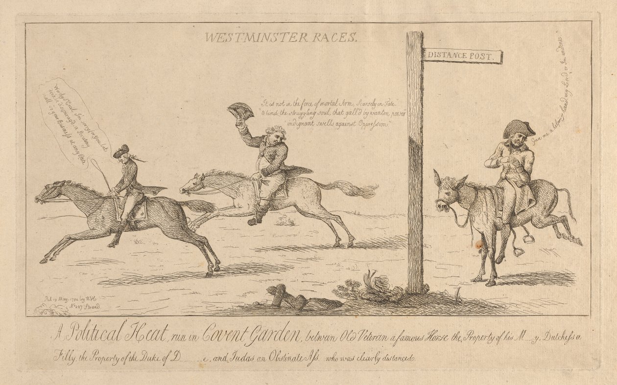 Westminster Races, Politikai hőségfutás Covent Gardenben alkotó: Isaac Cruikshank