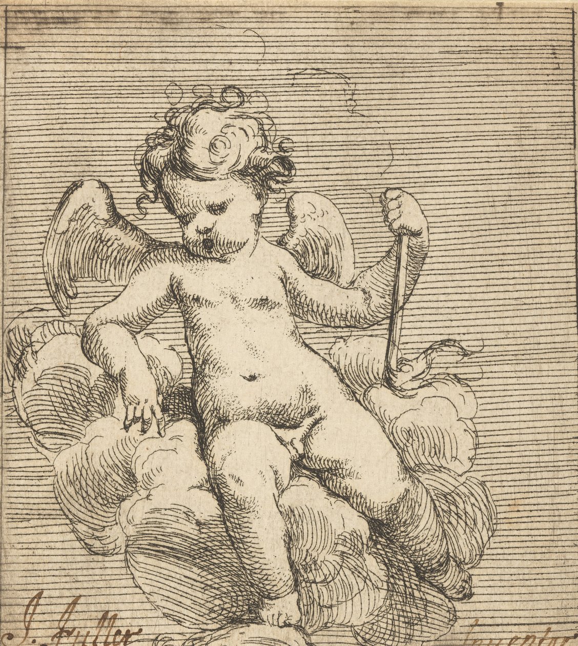 Putto fáklyát tart alkotó: Isaac Fuller
