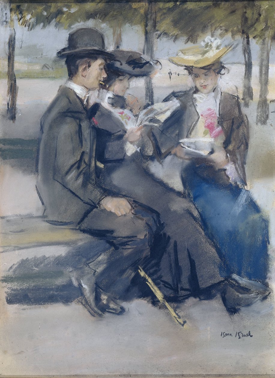 Párizs melletti Bois de Boulogne-ban alkotó: Isaac Israels (signed by artist)