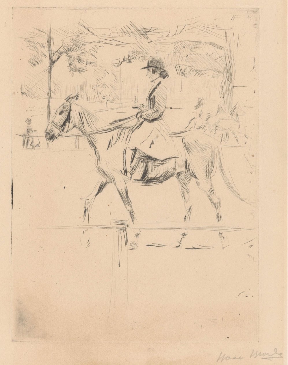 Nő lóháton alkotó: Isaac Israels (signed by artist)