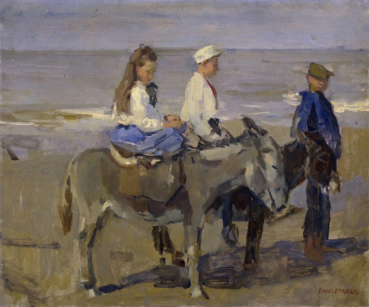 Fiú és lány szamarakon alkotó: Isaac Israels
