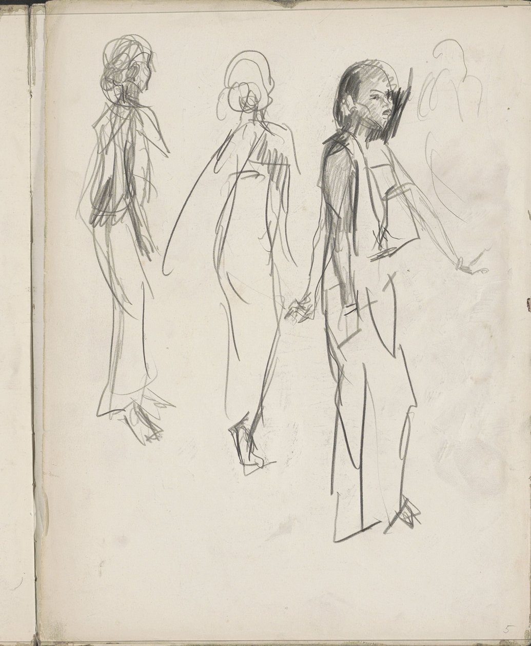Három álló indián alak alkotó: Isaac Israels