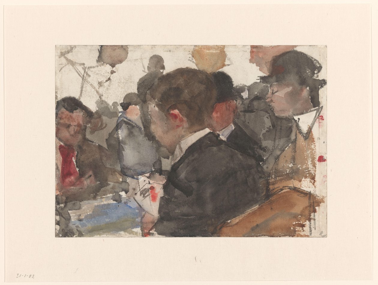 Férfiak kártyáznak egy kávézóban alkotó: Isaac Israels