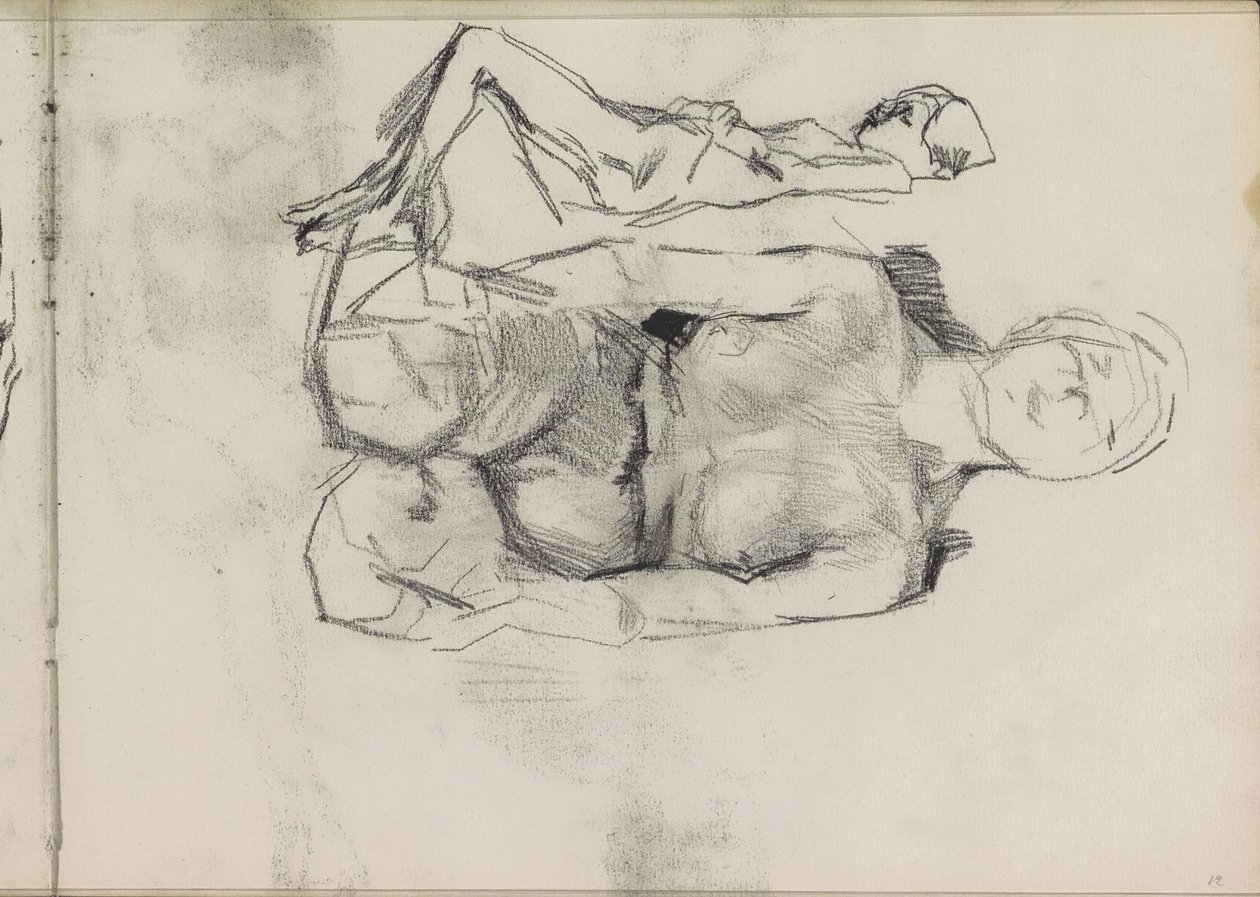 Térdelő és fekvő női akt alkotó: Isaac Israels