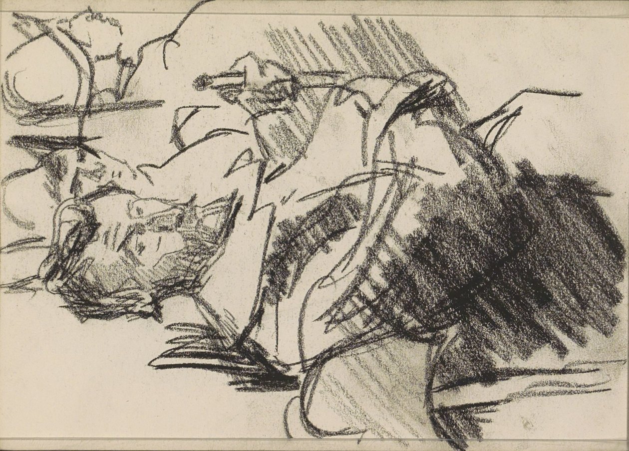 Szakállas férfi és két páncélos férfi alkotó: Isaac Israels