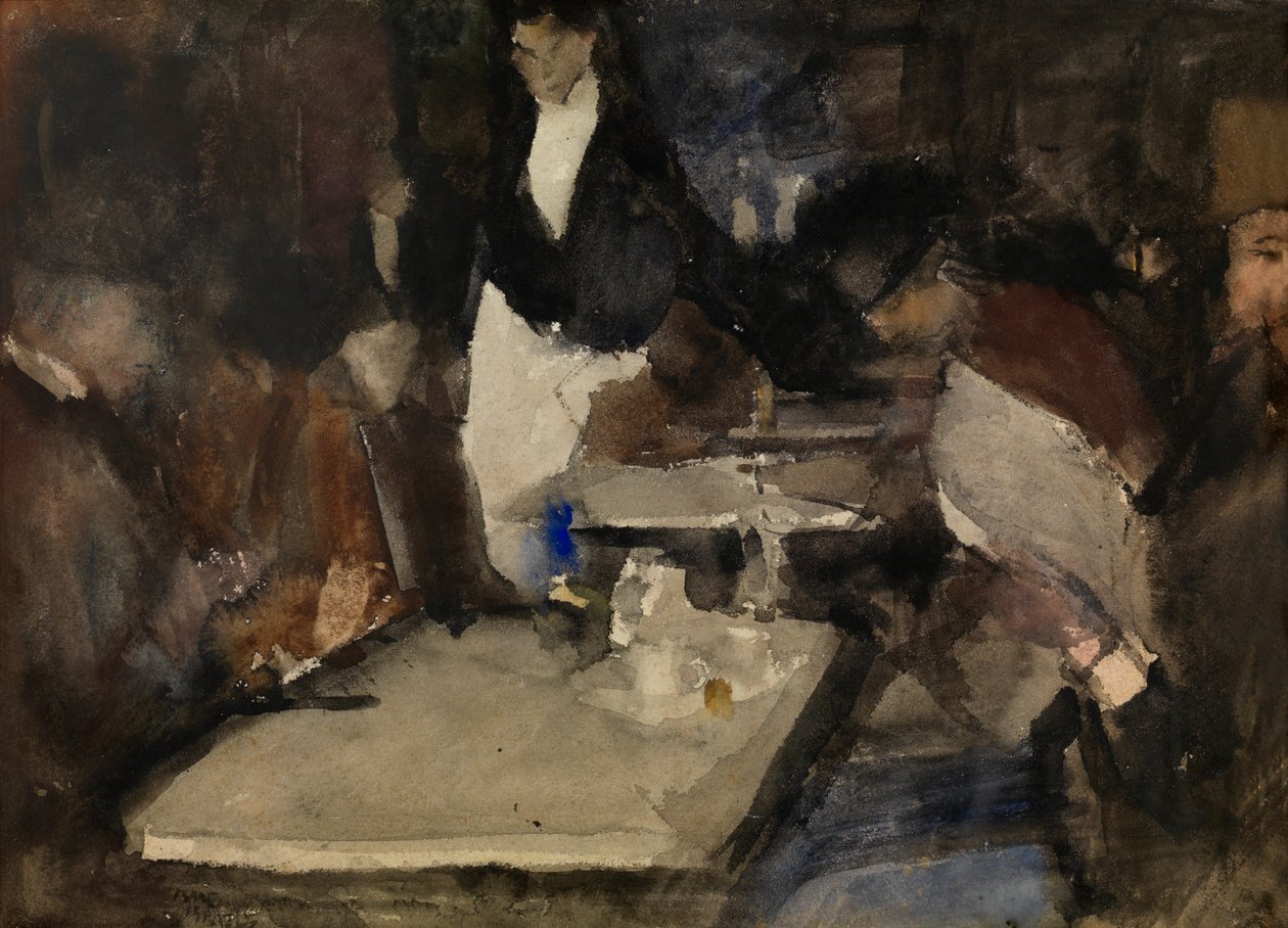 "Mille Colonnes" étterem (akvarell papíron) alkotó: Isaac Israels