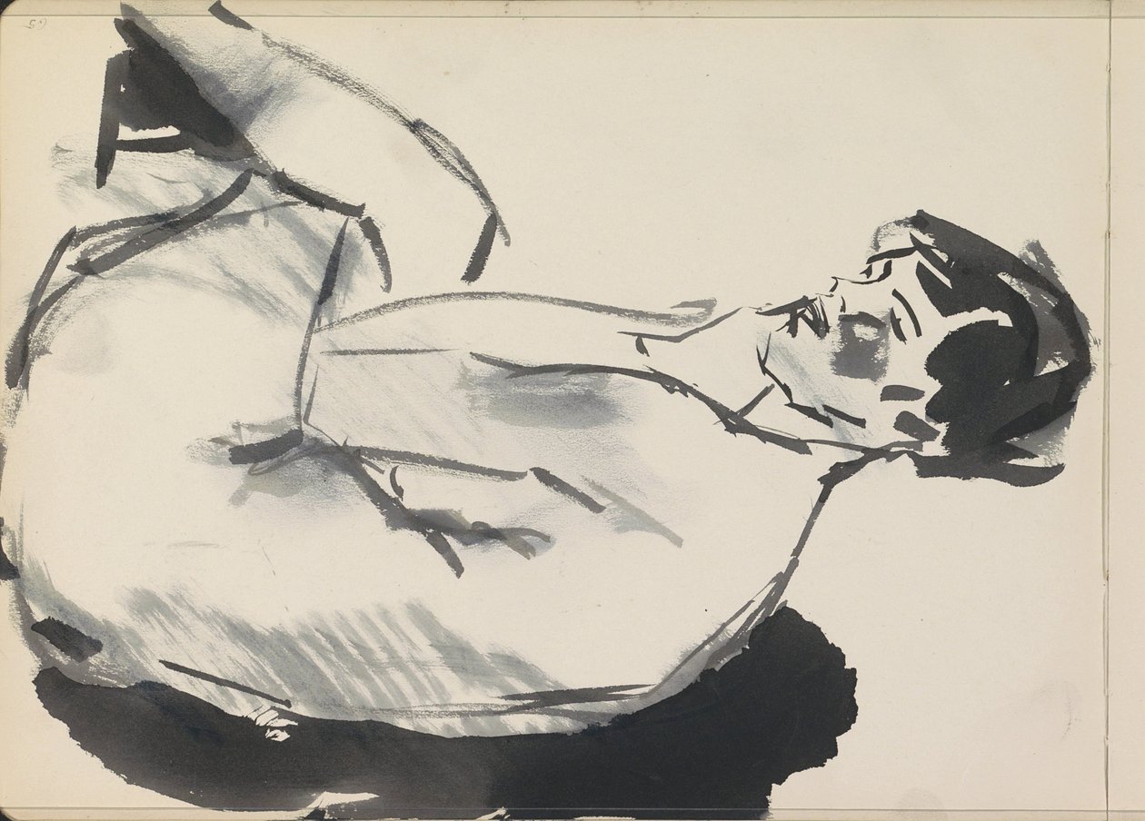 Ülő női akt alkotó: Isaac Israels