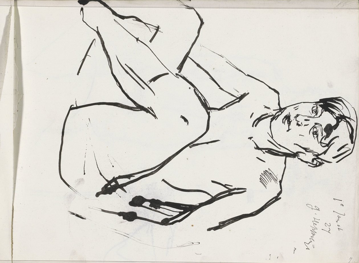 Ülő női akt alkotó: Isaac Israels