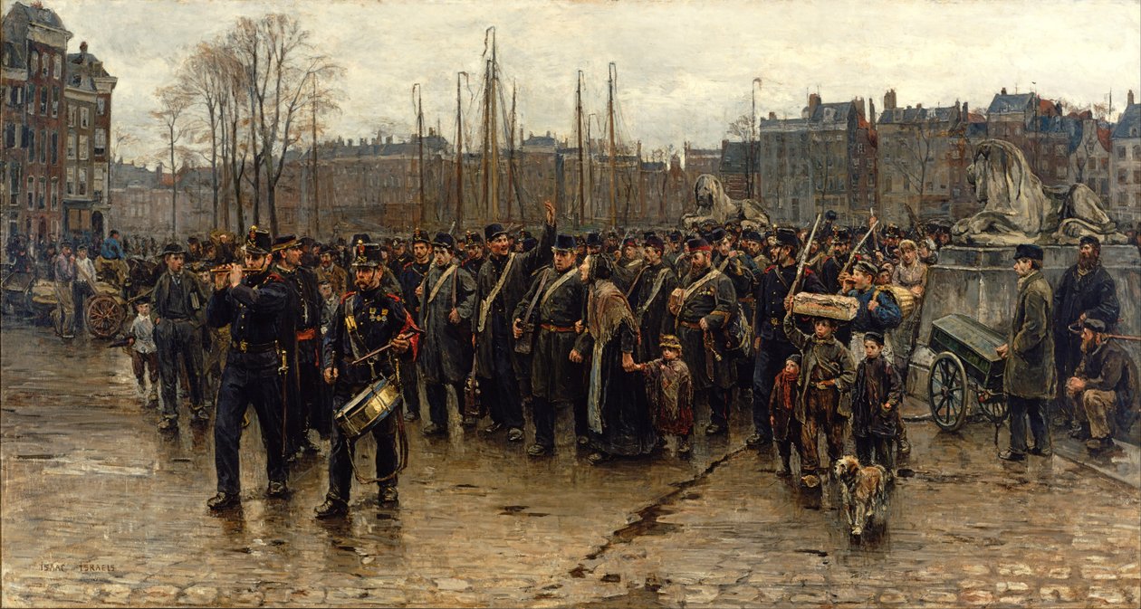 Gyarmati katonák szállítása alkotó: Isaac Israels