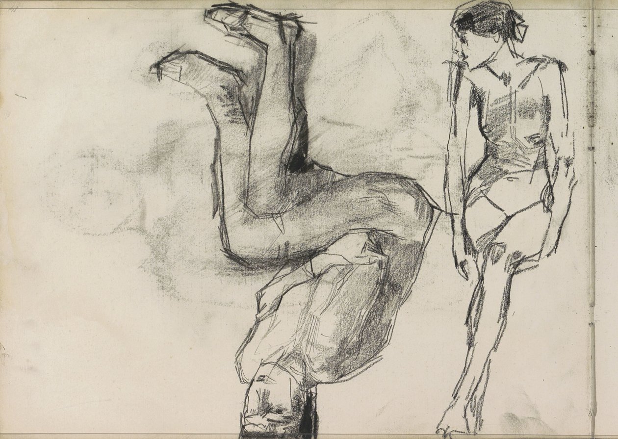 Két ülő női akt alkotó: Isaac Israels
