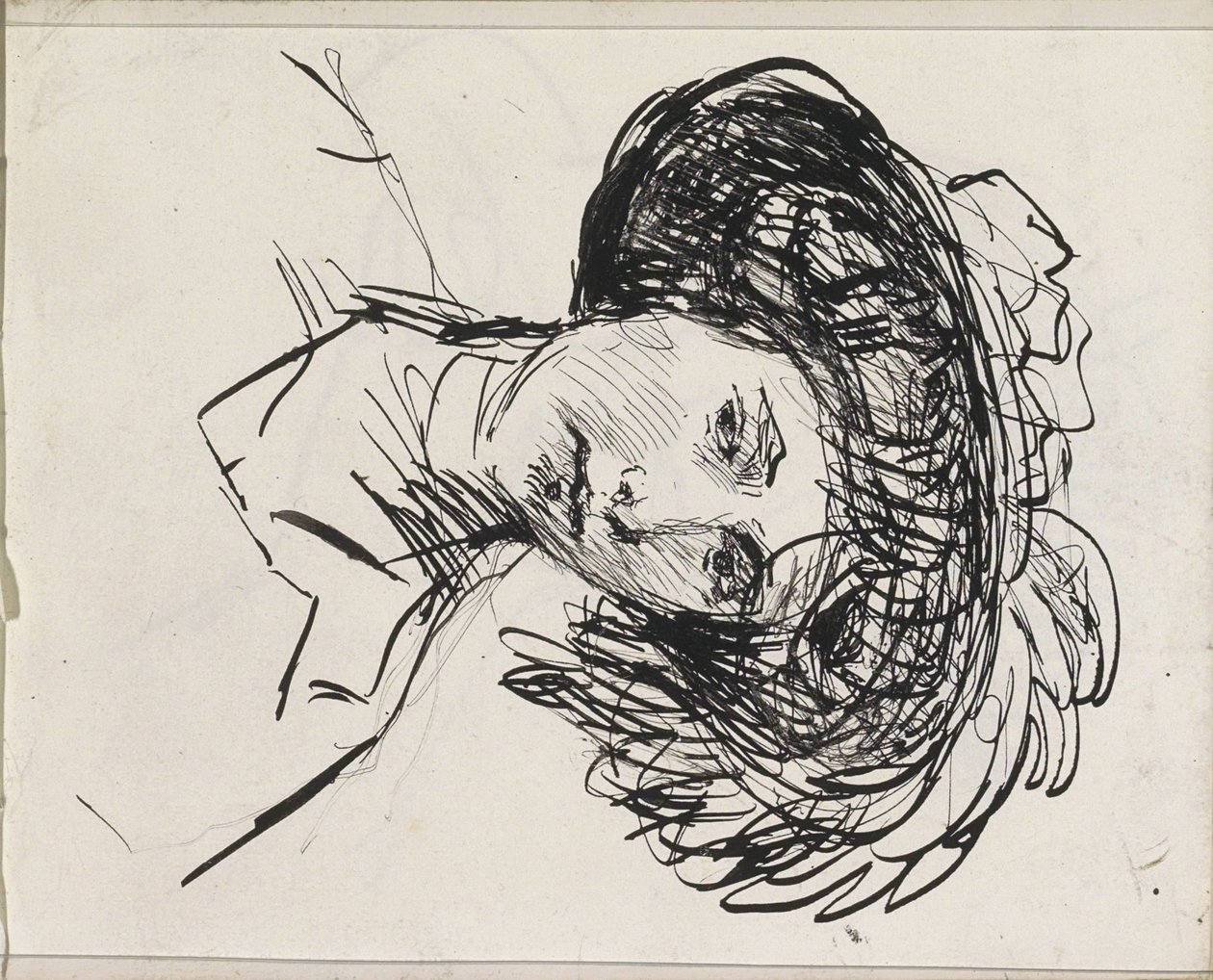 Női fej kalappal alkotó: Isaac Israels