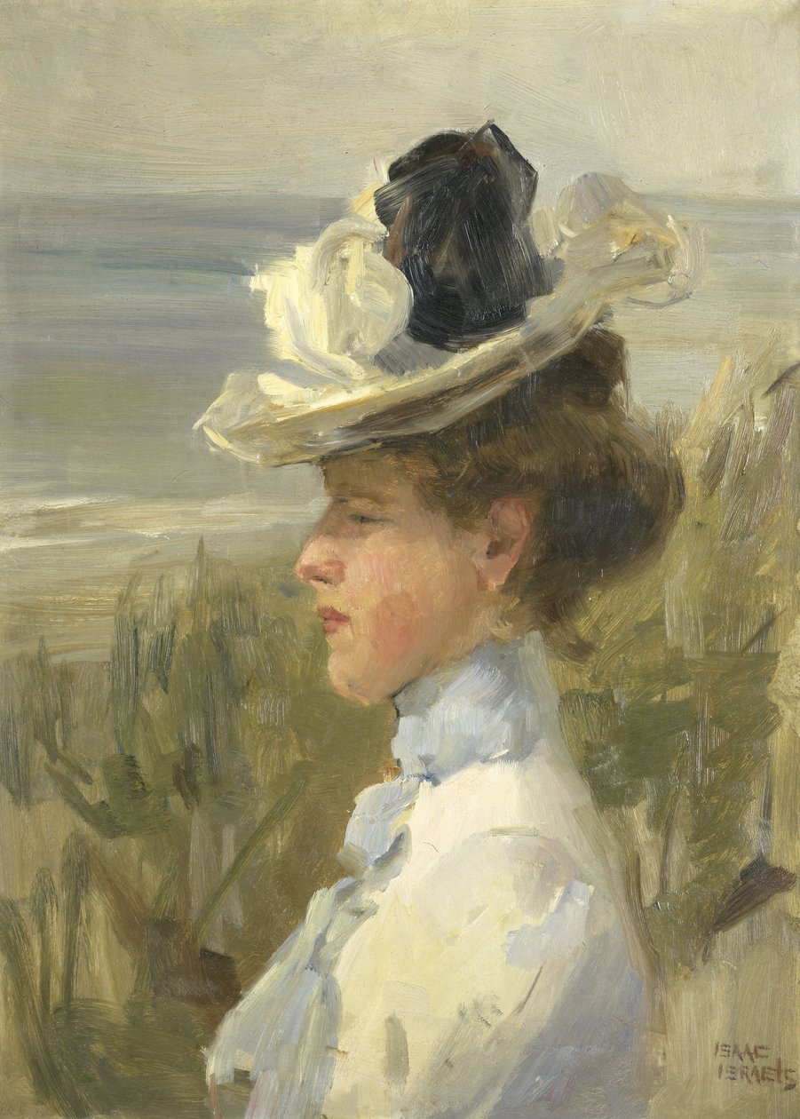 Fiatal nő, a tengert bámulja Egy fiatal nő, aki a tengerre néz alkotó: Isaac Israels
