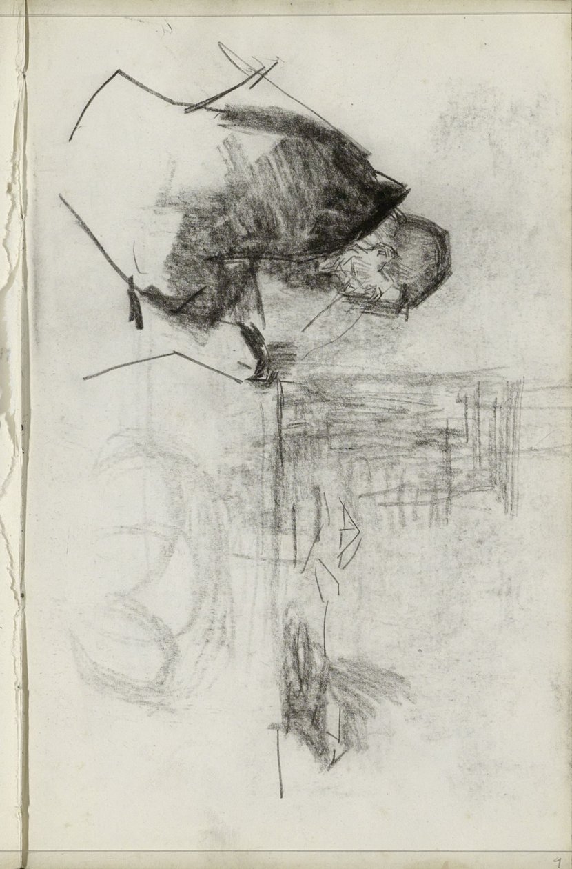 Ülő férfi, profilban alkotó: Isaac Israels