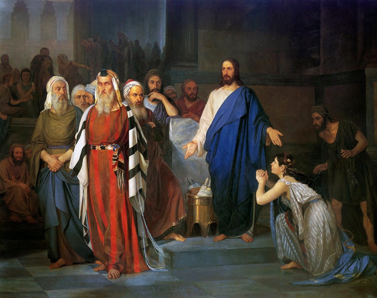 Krisztus és egy bűnös”, 1879. alkotó: Isaac Lvovich Asknazy